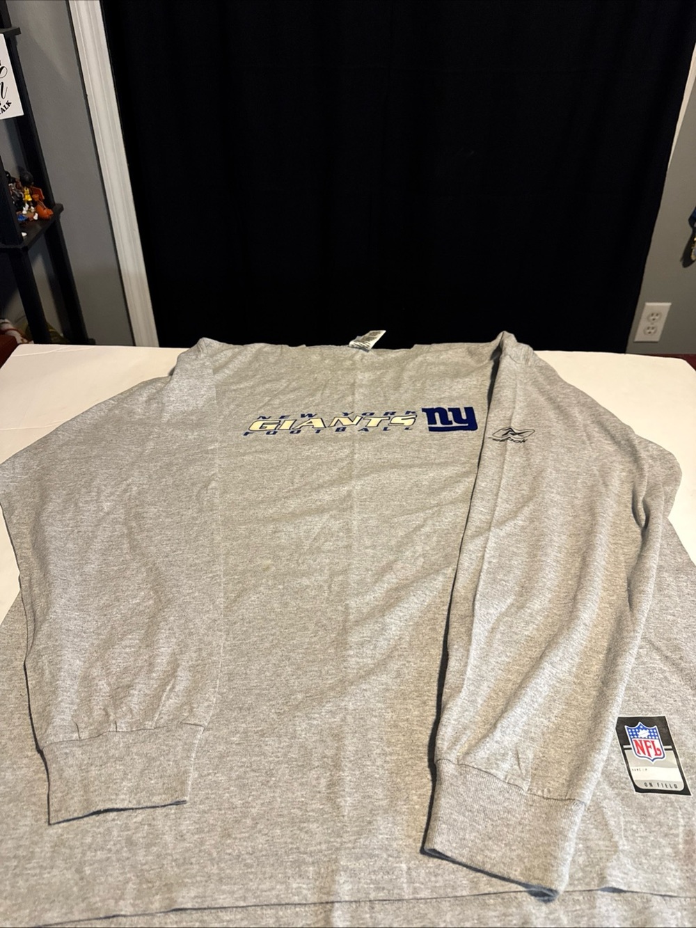 XL Long Sleeve Gray New York Ginats On Field Shirt